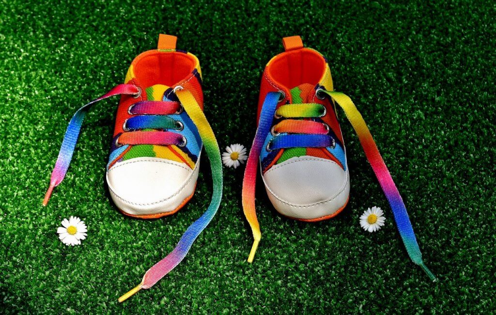 Rainbow baby shoes